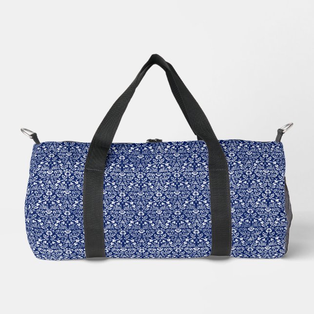 William Morris women's gym accessories modern blue Duffle Bag (Front)