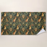 William Morris Woodland Floral Rabbits Christmas Beach Towel<br><div class="desc">William Morris Woodland Floral Rabbits Christmas</div>
