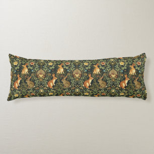 William Morris Woodland Floral Rabbits Christmas Body Pillow