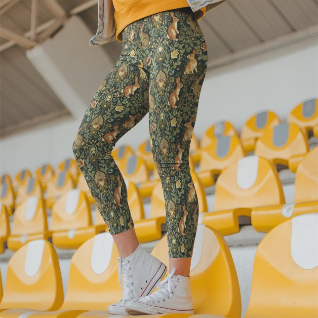 William Morris Woodland Floral Rabbits Christmas Leggings (Creator Uploaded)
