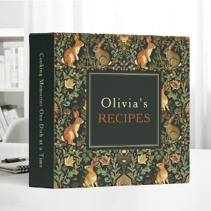 William Morris Woodland Rabbits Cooking Memories Binder