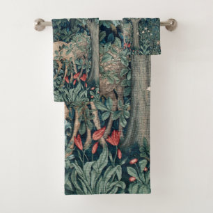 William Morris Woodland Tapestry Deer Stag Bath Towel Set