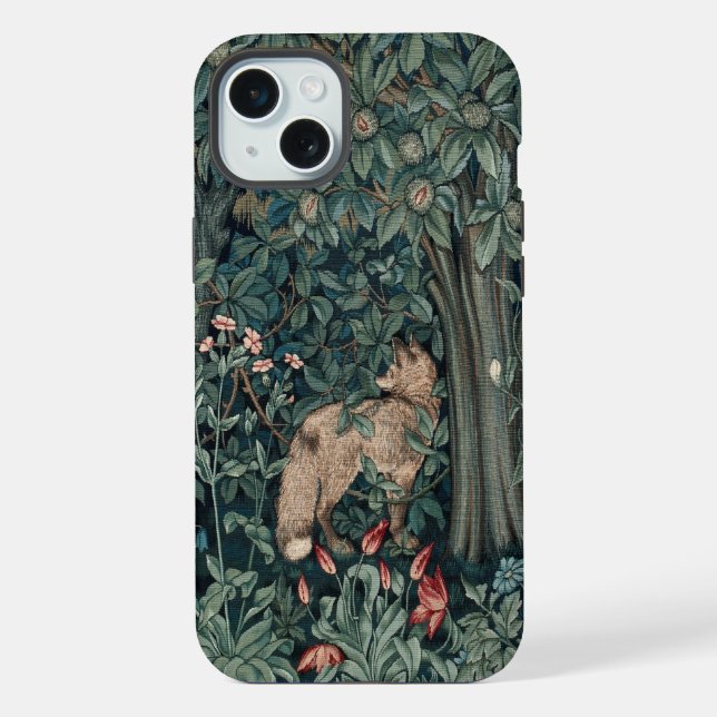 William Morris Woodland Tapestry Fox iPhone Case (Back)