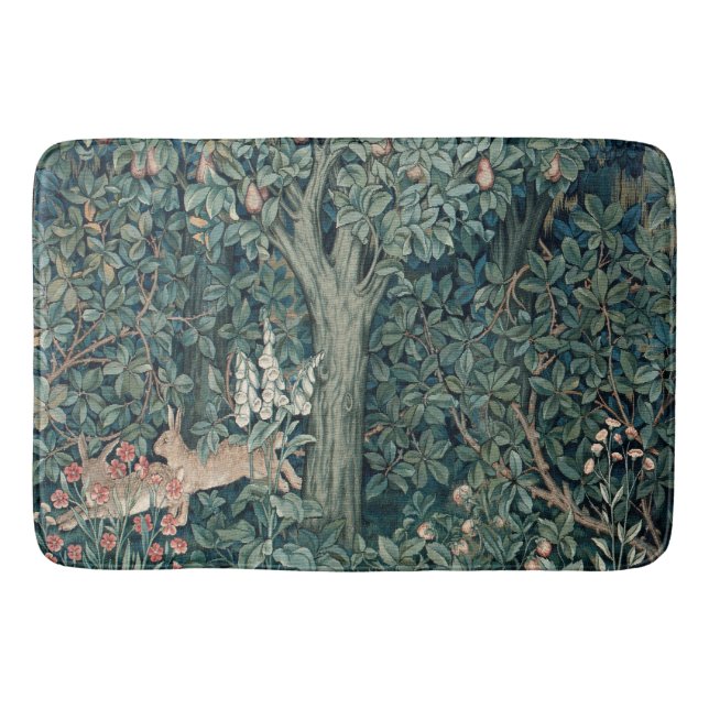 William Morris Woodland Tapestry Rabbits Bath Mat (Front)