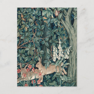 William Morris Woodland Tapestry Rabbits Postcard