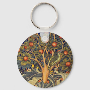 William Morris Woodpecker Pre-Raphaelite Keychain