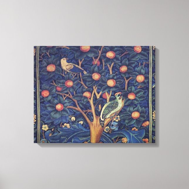 William Morris Woodpecker Tapestry Arts & Crafts  Canvas Print (Front)