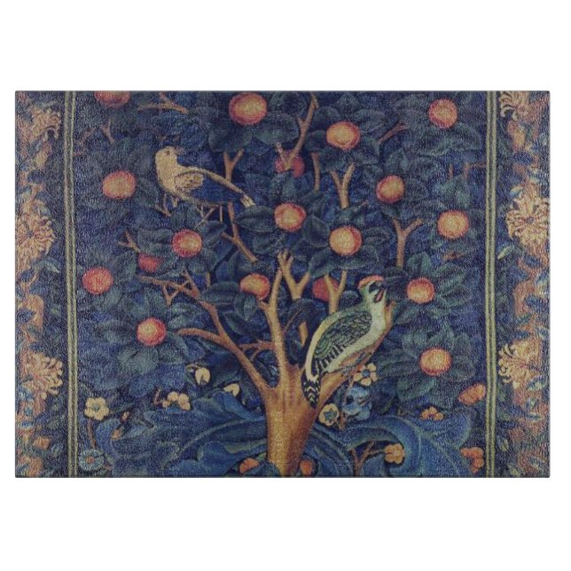 William Morris Woodpecker Tapestry Arts & Crafts  Cutting Board (Front)