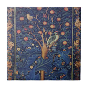 William Morris Woodpecker Tapestry Arts & Crafts  Tile