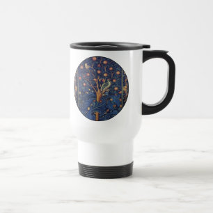 William Morris Woodpecker Tapestry Arts & Crafts Travel Mug