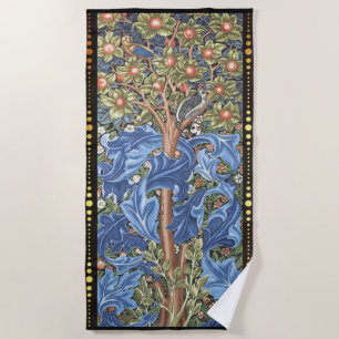 William Morris Woodpecker Tapestry Floral Vintage Beach Towel