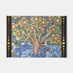 William Morris Woodpecker Tapestry Floral Vintage Doormat