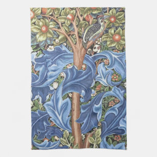 William Morris Woodpecker Tapestry Floral Vintage Kitchen Towel