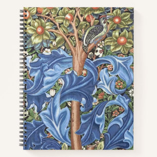 William Morris Woodpecker Tapestry Floral Vintage Notebook