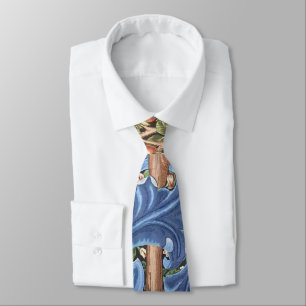 William Morris Woodpecker Tapestry Floral Vintage Tie