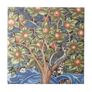 William Morris Woodpecker Tapestry Floral Vintage Tile