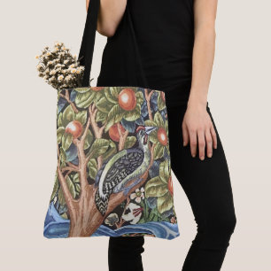 William Morris Woodpecker Tapestry Floral Vintage Tote Bag