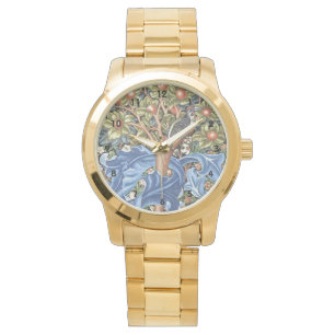 William Morris Woodpecker Tapestry Floral Vintage Watch