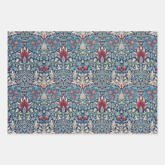 William Morris Wrapping Paper Flat Sheet Set of 3 (Front)