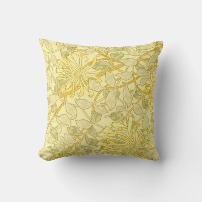 William Morris - Yellow Honeysuckle Throw Pillow (Front)