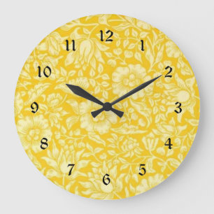 William Morris - Yellow Mallow Large Clock