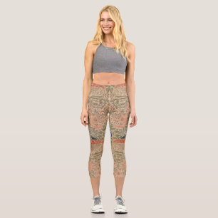 William morris's birds famous pattern  capri leggings