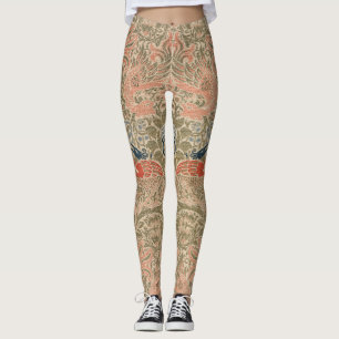 William morris's birds famous pattern  leggings