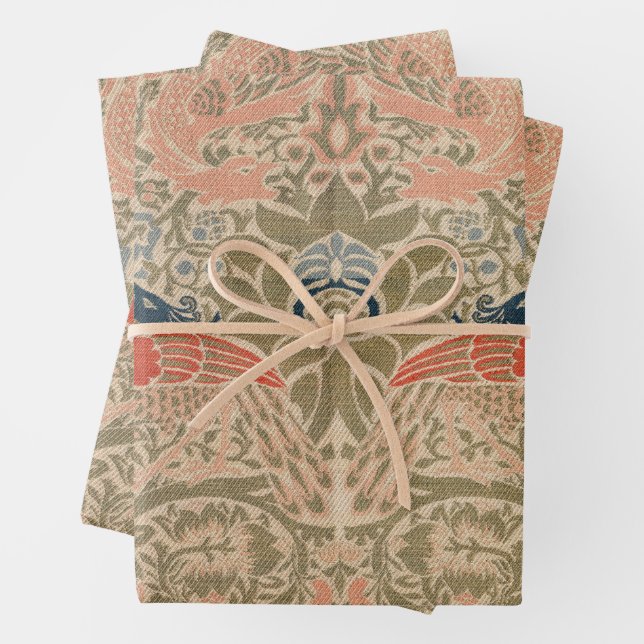 William morris's birds famous pattern   wrapping paper sheet (In situ)