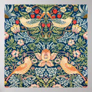 William Morris's famous Strawberry Thief pattern  Poster
