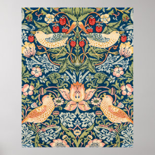 William Morris's famous Strawberry Thief pattern  Poster