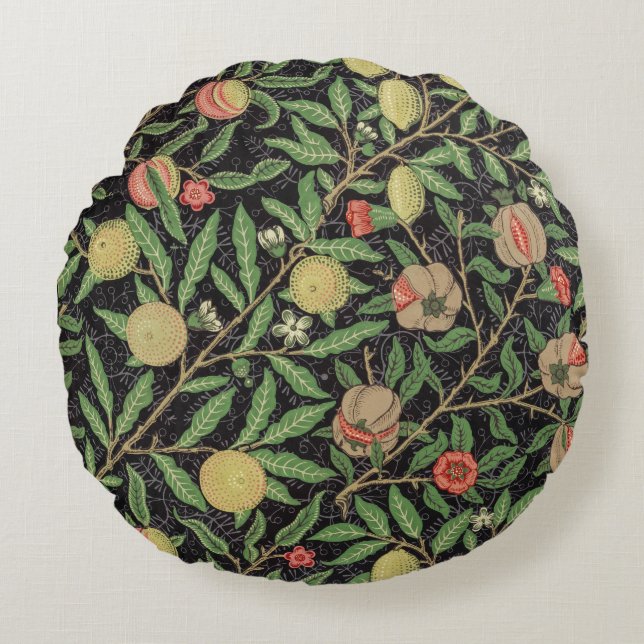 William Morris's Four fruits (1862) famous pattern Round Pillow (Front)