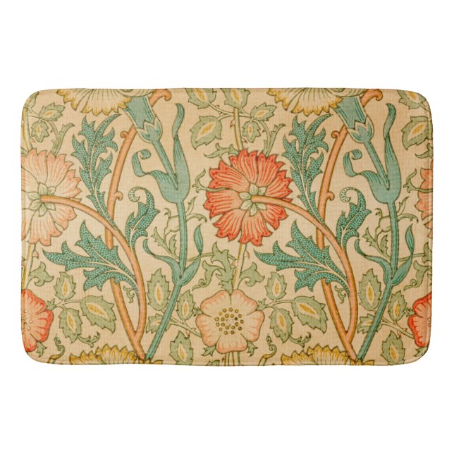 William Morris's Pink and Rose famous pattern  Bath Mat (Front)