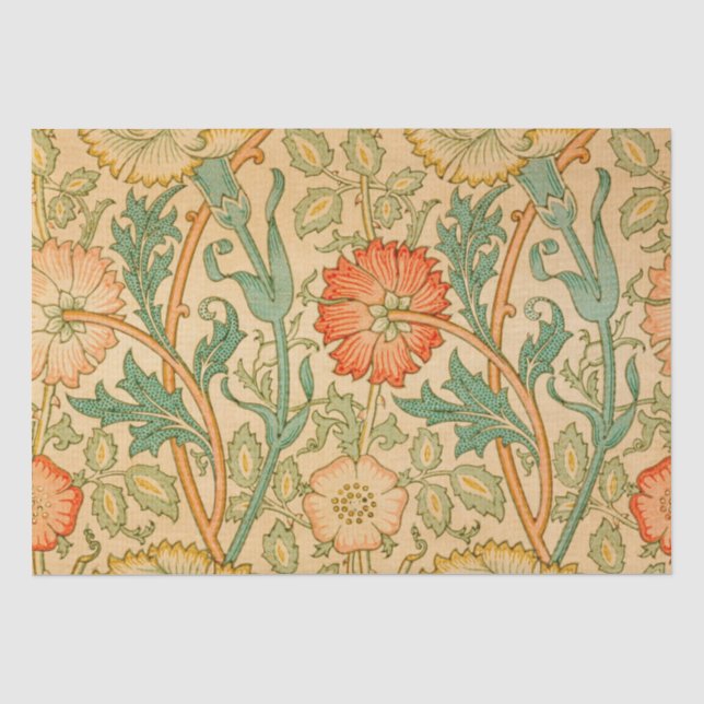 William Morris's Pink and Rose famous pattern  Tissue Paper (Front)