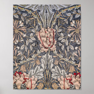 William Morris's Printed Linen Honeysuckle famous Poster