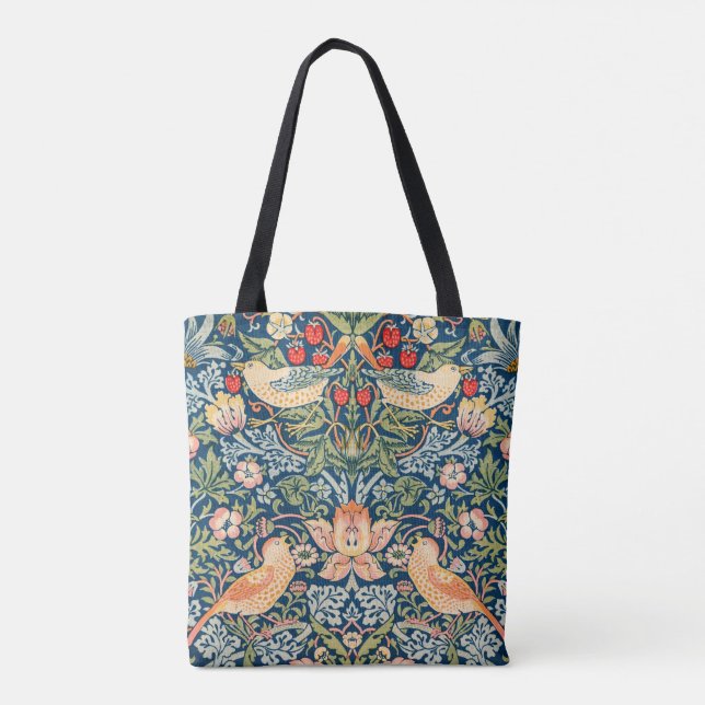 William Morris's Strawberry thief birds Tote Bag (Back)