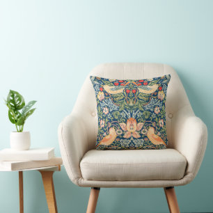 William Morris's Strawberry Thief Throw Pillow