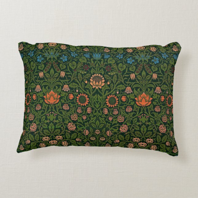 William Morris's Violet and Columbine  Accent Pillow (Back)