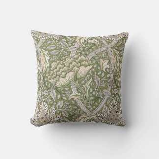 William Morris's Windrush (1917–25) Floral pattern Throw Pillow