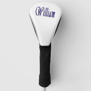 William Name In Blue Sparkle, Golf Head Cover