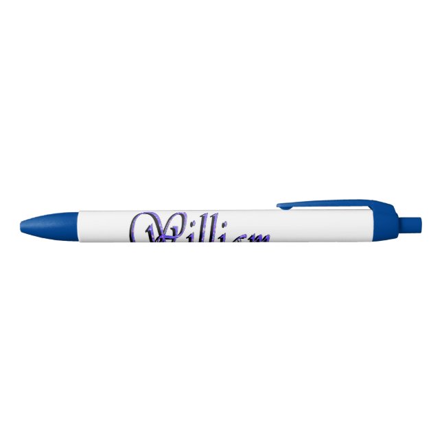 William Name In Blue Sparkle, Ink Pen (Top)