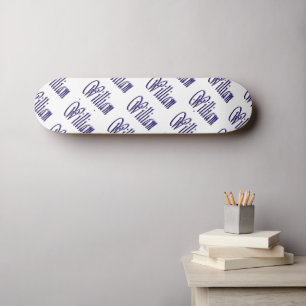 William Name In Blue Sparkle, Skateboard