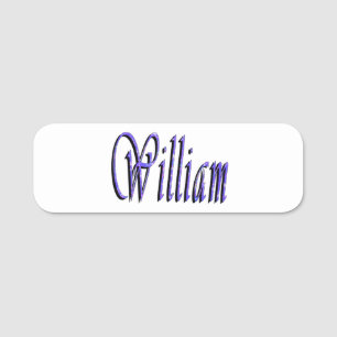 William Name In Blue Sparkle, Tag