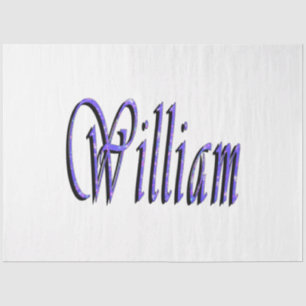 William Name In Blue Sparkle, Tissue Paper