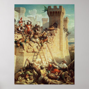 William of Clermont defending Ptolemais Poster