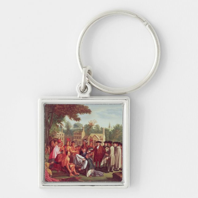 William Penn's Treaty with the Indians in 1683 Keychain (Front)
