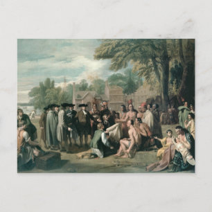 William Penn's Treaty with the Indians in Postcard