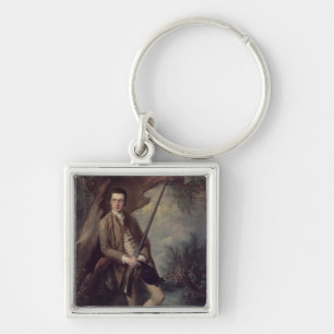 William Poyntz of Midgham and his Dog Amber Keychain