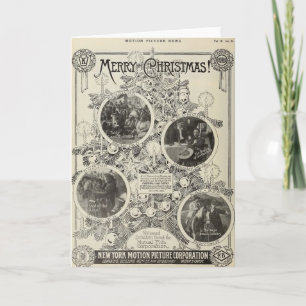 William S Hart Christmas 1914 silent film ad Holiday Card