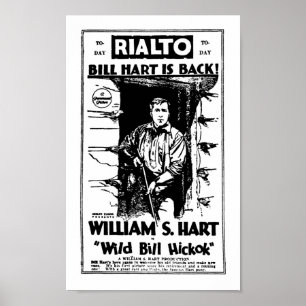 William S. Hart silent western film star movie ad Poster