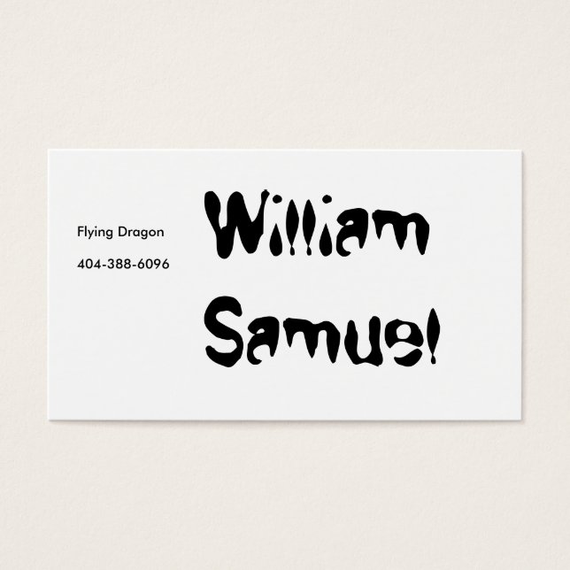 William Samuel, Dragon volant (Devant)